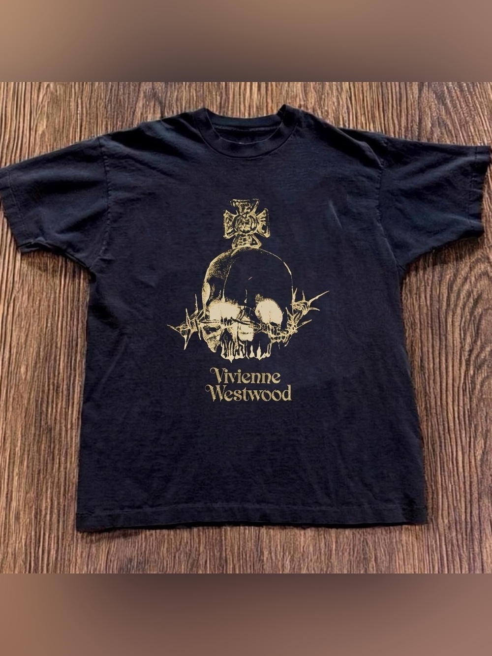 Vivienne Westwood Black Graphic Skull Tee unisex